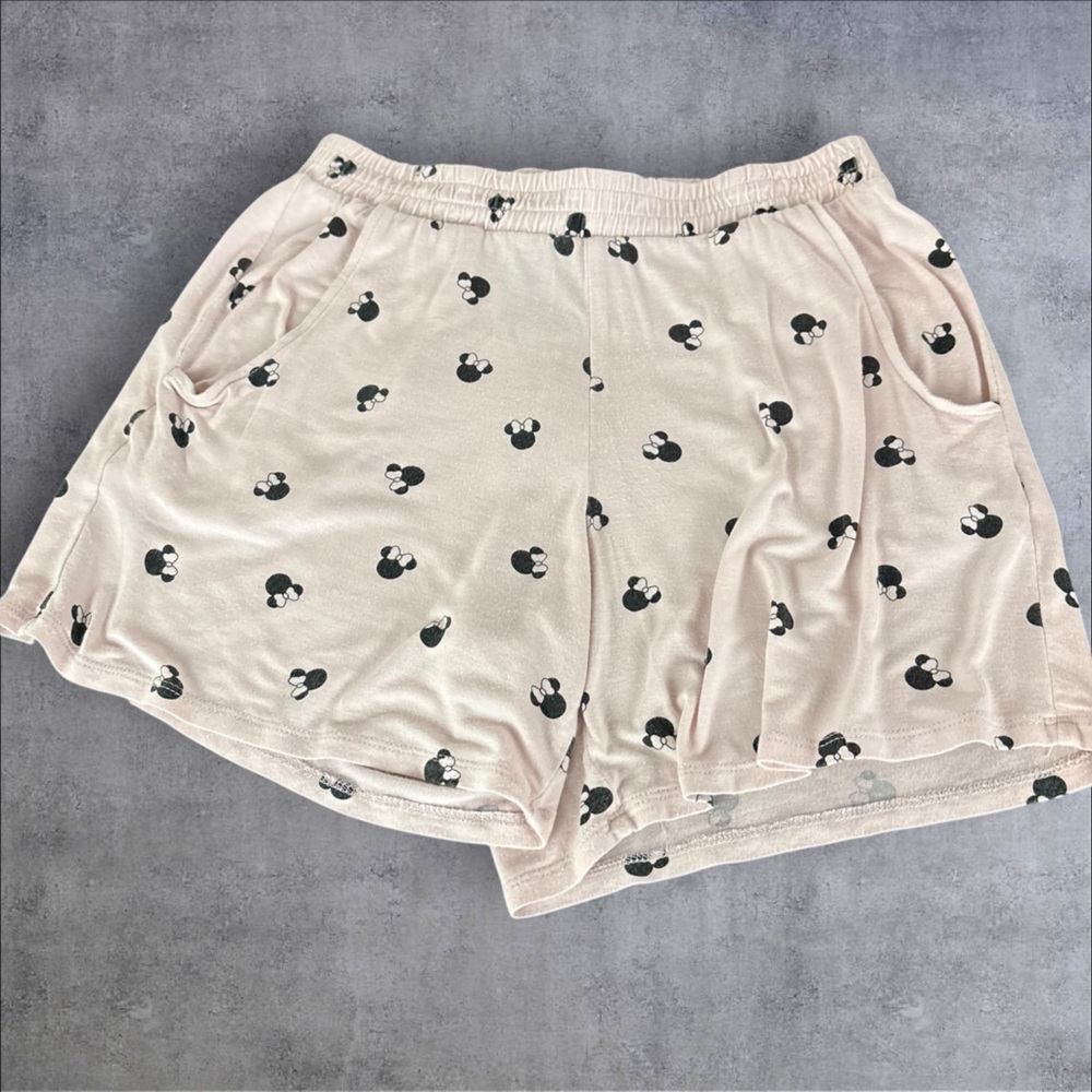 Disney Mickey & Minnie Women’s 2 Piece Shorts Set Pajamas PJ XS Pink (964) - Picture 4 of 14